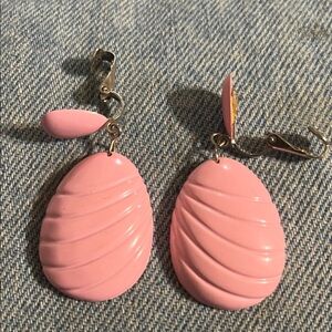 Pink Swirl Clip-On Earrings